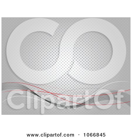 Clipart Waves Over A Gray Halftone Background - Royalty Free Vector Illustration by Pushkin