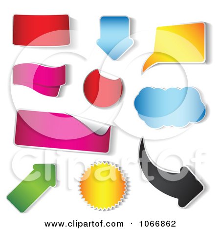 Clipart Colorful Stickers In Different Shapes - Royalty Free Vector Illustration by vectorace