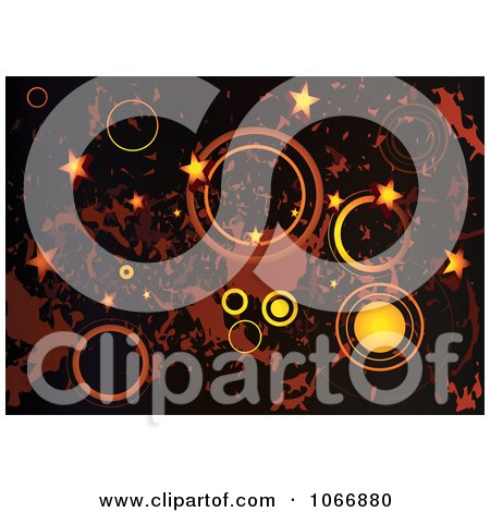 Clipart Grungy Star And Circle Background - Royalty Free Vector Illustration by dero
