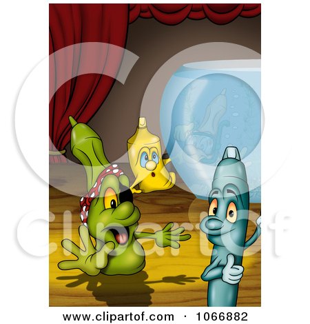 Clipart Markers On A Stage - Royalty Free Illustration by dero