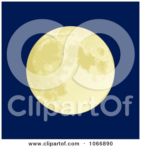Clipart Full Moon In A Blue Sky - Royalty Free Vector Illustration by Any Vector