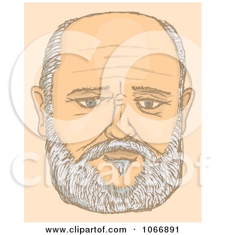 Clipart Portrait Of A Balding Man - Royalty Free Vector Illustration by Any Vector