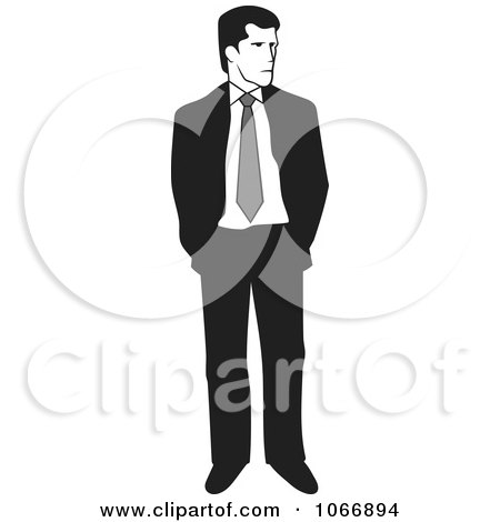 Clipart Businessman In A Suit - Royalty Free Vector Illustration by Any Vector