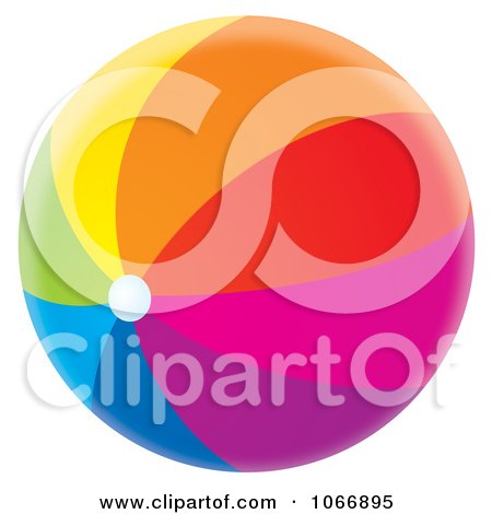 Clipart Colorful Beach Ball - Royalty Free Illustration by Alex Bannykh