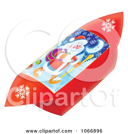 Clipart Red Foldable Santa Gift Box - Royalty Free Illustration by Alex Bannykh