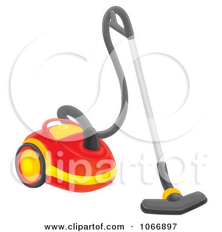 Clipart Red Canister Vacuum - Royalty Free Illustration by Alex Bannykh