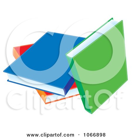 Clipart Three Colorful Books - Royalty Free Illustration by Alex Bannykh