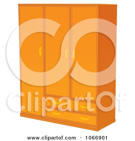 Clipart Wooden Armoire - Royalty Free Illustration by Alex Bannykh