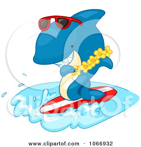Clipart Surfer Shark - Royalty Free Vector Illustration by BNP Design Studio