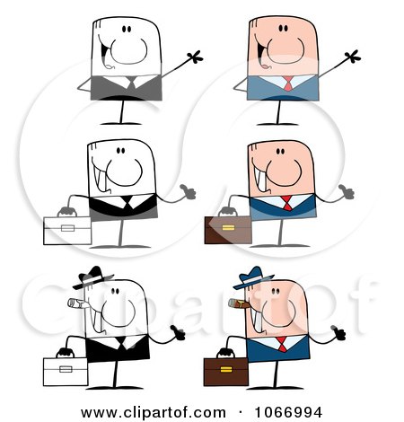 Clipart Stick Business Men - Royalty Free Vector Illustration by Hit Toon