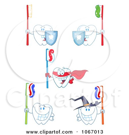 Clipart Tooth Characters 1 - Royalty Free Vector Illustration by Hit Toon