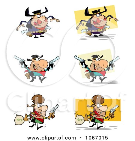 Clipart Wild West Cowboys - Royalty Free Vector Illustration by Hit Toon