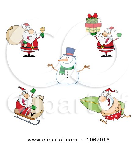Clipart Santas 2 - Royalty Free Vector Illustration by Hit Toon