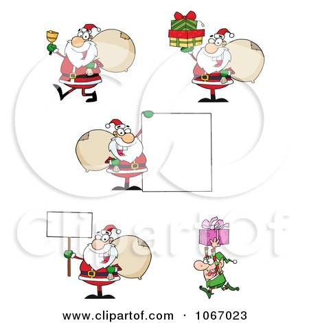 Clipart Santas 4 - Royalty Free Vector Illustration by Hit Toon