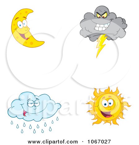 Clipart Weather Characters 3 - Royalty Free Vector Illustration by Hit Toon