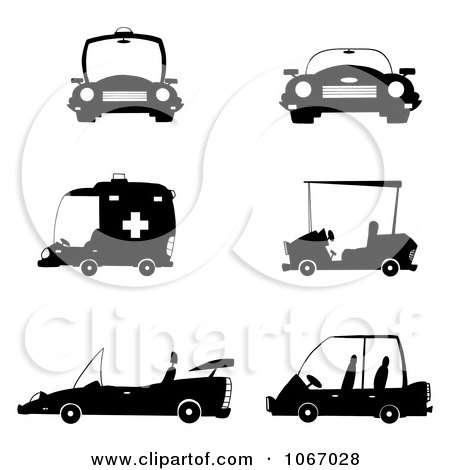 Clipart Black And White Vehicles - Royalty Free Vector Illustration by Hit Toon