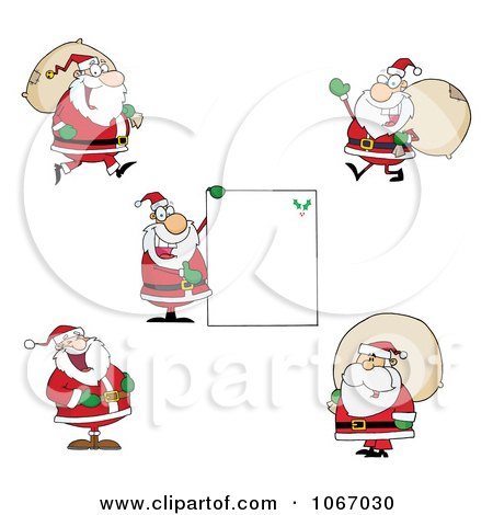 Clipart Santas 5 - Royalty Free Vector Illustration by Hit Toon