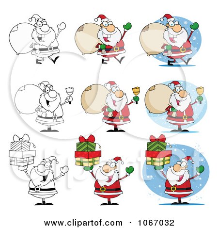 Clipart Santas 1 - Royalty Free Vector Illustration by Hit Toon