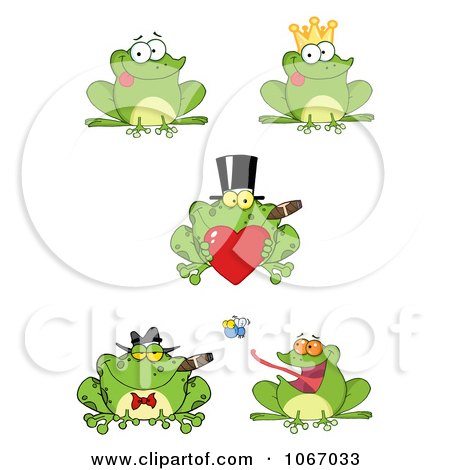 Clipart Green Frogs - Royalty Free Vector Illustration by Hit Toon