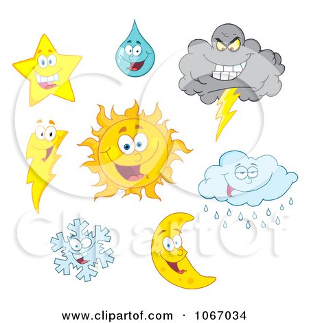 Clipart Weather Characters 1 - Royalty Free Vector Illustration by Hit Toon