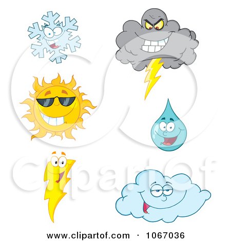 Clipart Weather Characters 2 - Royalty Free Vector Illustration by Hit Toon