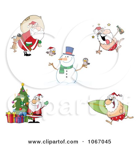 Clipart Santas 3 - Royalty Free Vector Illustration by Hit Toon