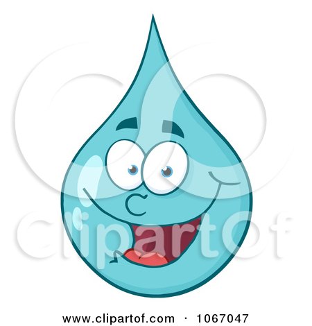 Clipart Happy Blue Waterdrop - Royalty Free Vector Illustration by Hit Toon