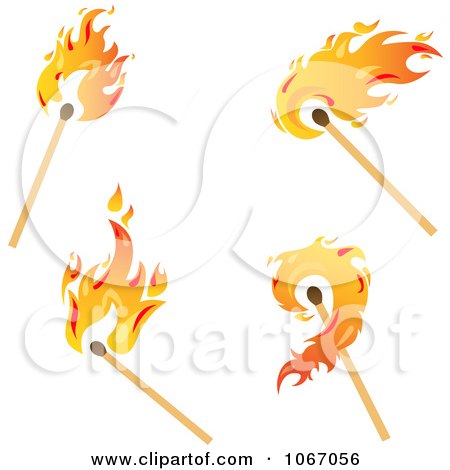 Clipart Lit Matches - Royalty Free Vector Illustration by Vector Tradition SM