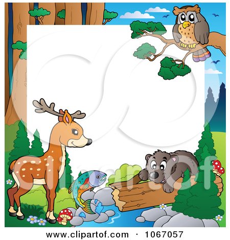 Clipart Forest Animal Frame 1 - Royalty Free Vector Illustration by visekart