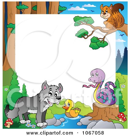 Clipart Forest Animal Frame 3 - Royalty Free Vector Illustration by visekart