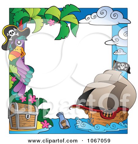 Clipart Parrot Pirate Frame 2 - Royalty Free Vector Illustration by visekart