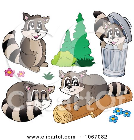 Clipart Mischievous Raccoons 2 - Royalty Free Vector Illustration by visekart