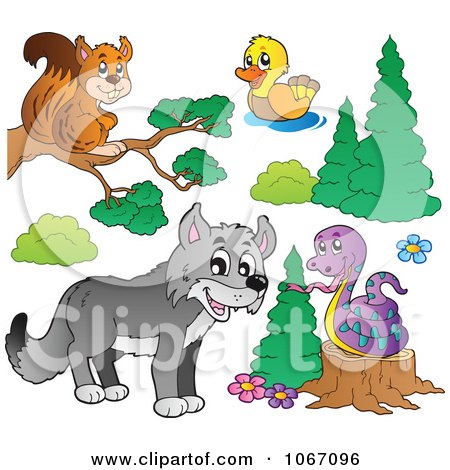 Clipart Forest Animals 2 - Royalty Free Vector Illustration by visekart