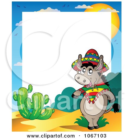 Clipart Mexican Donkey Frame - Royalty Free Vector Illustration by visekart