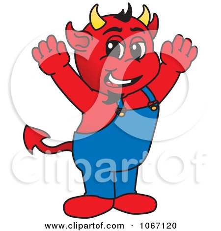 Clipart Happy Devil Mascot - Royalty Free Vector Illustration by Mascot Junction