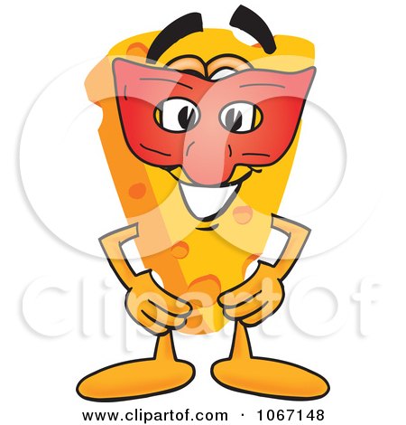 Clipart Cheese Mascot Wearing A Face Mask - Royalty Free Vector Illustration by Mascot Junction