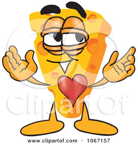 Clipart Cheese Mascot In Love - Royalty Free Vector Illustration by Mascot Junction