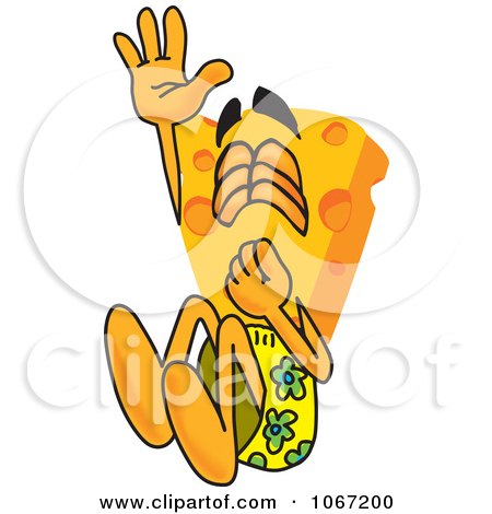 Clipart Cheese Mascot Jumping Into A Pool - Royalty Free Vector Illustration by Mascot Junction