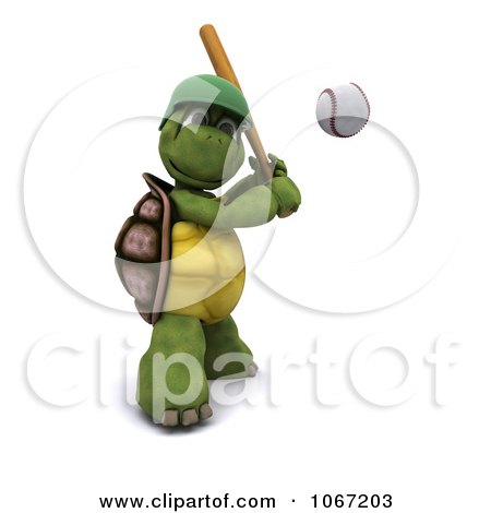 Clipart 3d Baseball Tortoise Batting - Royalty Free CGI Illustration by KJ Pargeter