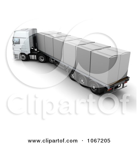 Clipart 3d Big Rig With A White Cover On The Cargo - Royalty Free CGI Illustration by KJ Pargeter