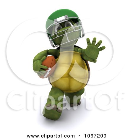 Clipart 3d Tortoise Playing Football 1 - Royalty Free CGI Illustration by KJ Pargeter