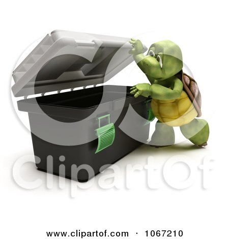 Clipart 3d Tortoise Looking In A Tool Box - Royalty Free CGI Illustration by KJ Pargeter