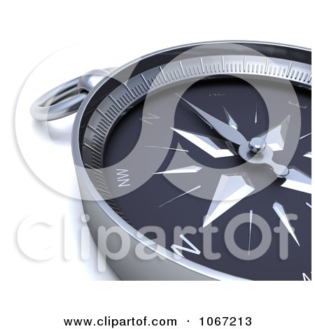 Clipart 3d Compass Closeup - Royalty Free CGI Illustration by KJ Pargeter