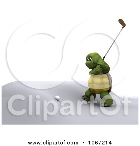 Clipart 3d Tortoise Golfing 2 - Royalty Free CGI Illustration by KJ Pargeter