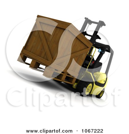 Clipart 3d Crate On A Forklift - Royalty Free CGI Illustration by KJ Pargeter