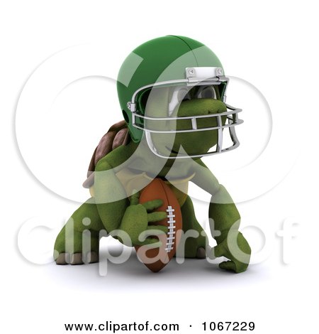 Clipart 3d Tortoise Playing Football 2 - Royalty Free CGI Illustration by KJ Pargeter