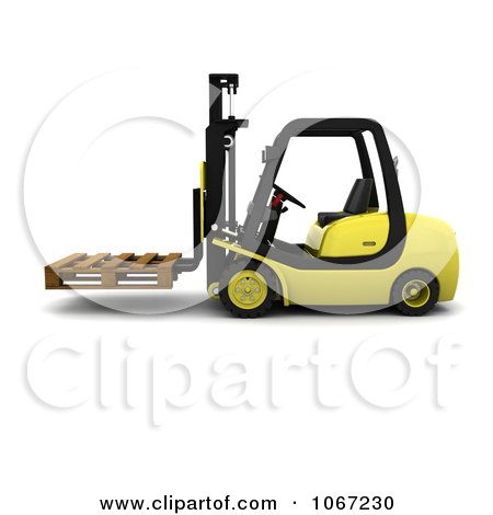 Clipart 3d Pallet On A Forklift - Royalty Free CGI Illustration by KJ Pargeter