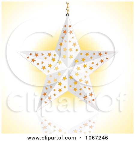 Clipart 3d White Star Hanging Lantern - Royalty Free Vector Illustration by elaineitalia