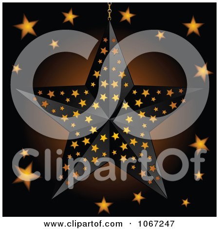 Clipart 3d Black Star Halloween Lantern - Royalty Free Vector Illustration by elaineitalia