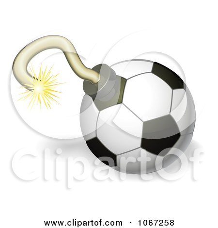 Clipart 3d Soccer Ball Bomb - Royalty Free Vector Illustration by AtStockIllustration